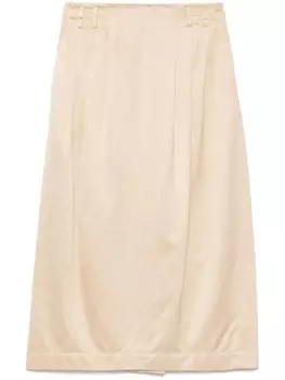 Атласная юбка миди Peserico, нейтральный
