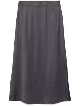 Атласная юбка миди Peserico, серый