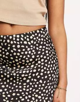 Атласная юбка миди с косым принтом ASOS