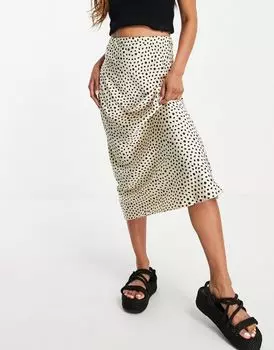 Атласная юбка миди с леопардовым принтом ASOS DESIGN