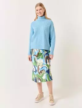 Атласная юбка миди с завышенной талией и рисунком Jimmy Key