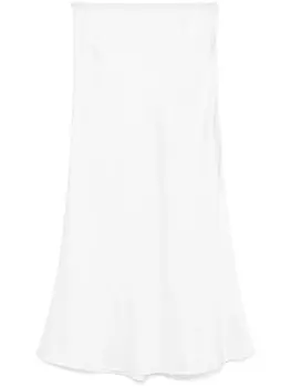 Атласная юбка миди SANDRO, белый