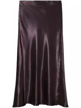 Атласная юбка миди Tory Burch, фиолетовый
