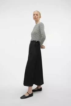 Атласная юбка миди Vero Moda, черный