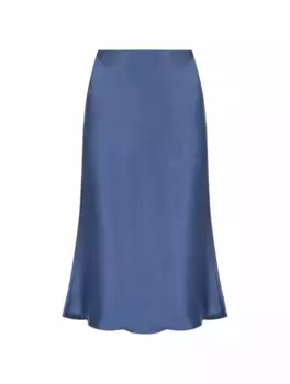 Атласная юбка миди Vince, синий