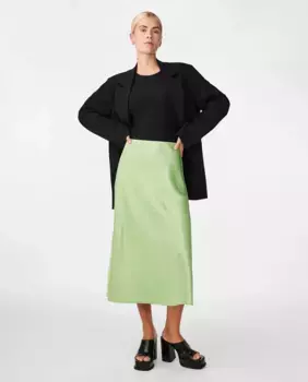 Атласная юбка миди Yas, зеленый