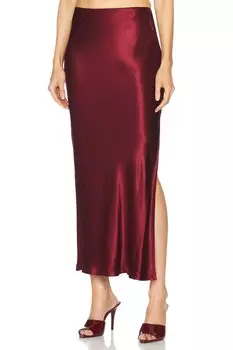 Атласная юбка по косой Enza Costa, цвет Ruby