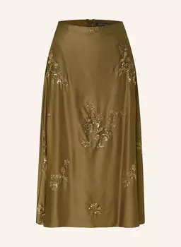 Атласная юбка с пайетками Luisa Cerano, зеленый