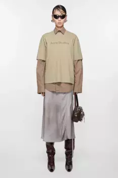 Атласная юбка с запахом Acne Studios, Multi grey