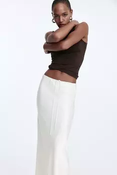 Атласная юбка с завязками H&M, бежевый