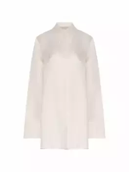 Атласная удлиненная рубашка Jil Sander, бежевый