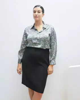 Атласная женская рубашка с длинным рукавом Couchel, зеленый