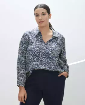 Атласная женская рубашка с длинным рукавом Couchel, синий