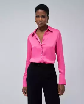 Атласная женская рубашка с длинным рукавом Salsa Jeans, розовый