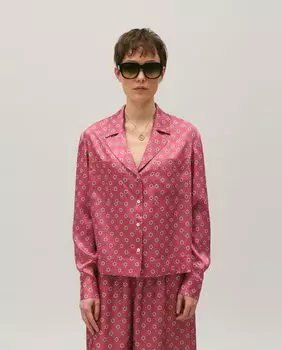 Атласная женская рубашка с принтом Claudie Pierlot, розовый