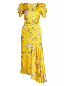 Атласное асимметричное платье Erdem