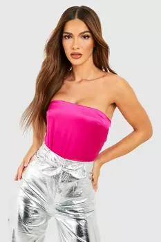 Атласное боди-бандо Boohoo, пурпурный