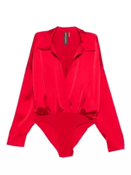 Атласное боди Norma Kamali, красный
