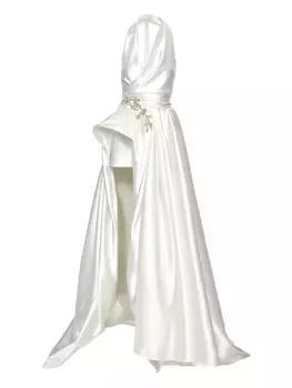 Атласное драпированное платье Ana Radu, белый
