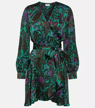 Атласное мини-платье bridget с принтом Velvet, мультиколор