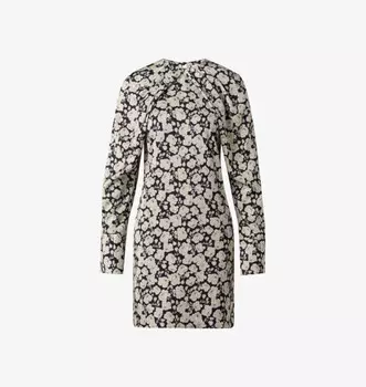 Атласное мини-платье Evie с графическим принтом и складками на горловине Malina, цвет peony