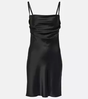 Атласное мини-платье merva Nanushka, черный