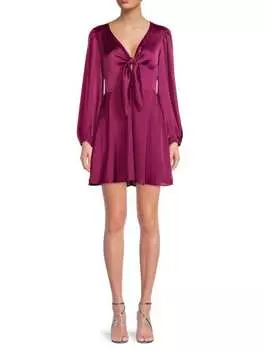 Атласное мини-платье с узлом Socialite Black