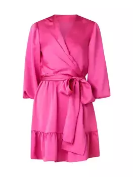 Атласное мини-платье с завязками на талии Shoshanna, пурпурный