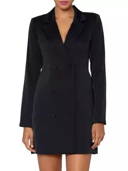 Атласное мини-платье-смокинг Betsy & Adam, черный