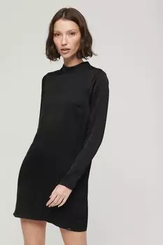 Атласное мини-платье Superdry, черный