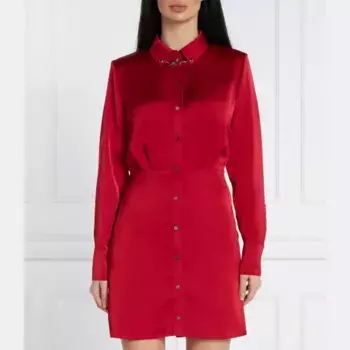 Атласное очаровательное платье Karl Lagerfeld, красный