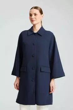 Атласное пальто с монограммой Gusto, темно-синий