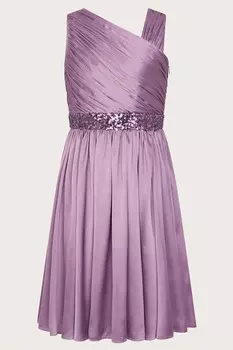 Атласное платье Abigail на одно плечо Monsoon, фиолетовый