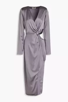 Атласное платье Alezia с закрученным вырезом спереди NICHOLAS, сиреневый