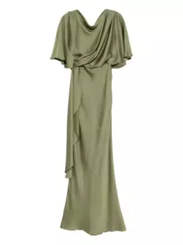Атласное платье Amsale, зеленый