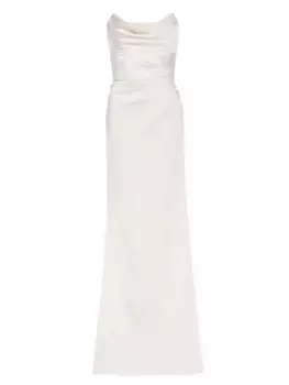 Атласное платье без бретелек Taylor Katie May, цвет stone