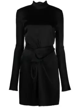 Атласное платье Charon с драпировкой Nanushka, черный