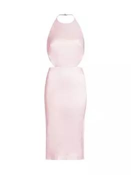 Атласное платье Clotilde с вырезом на талии Vera Wang Bride, розовый