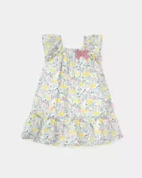 Атласное платье для девочки с цветочным принтом Tutto Piccolo, сиреневый