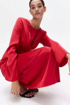 Атласное платье для кормления H&M, красный