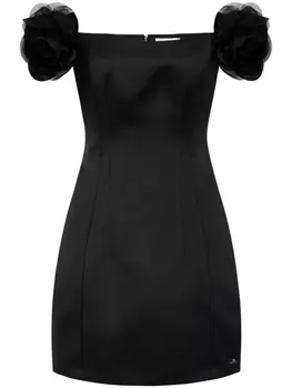 Атласное платье Elisabetta Franchi, черный