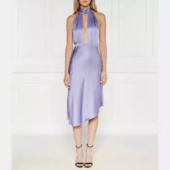 Атласное платье Elisabetta Franchi, фиолетовый