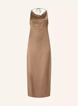 Атласное платье фиолетового цвета Reiss, коричневый