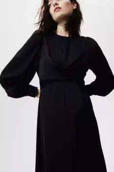 Атласное платье H&M, черный