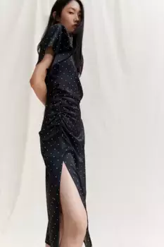 Атласное платье H&M, черный