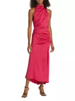 Атласное платье Инес A.L.C., цвет Deep Fuschia