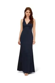 Атласное платье из крепа Adrianna Papell, черный