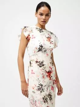 Атласное платье кэндис сверху French Connection, цвет Cream/Scarlet Red