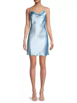 Атласное платье-комбинация Bebe Black