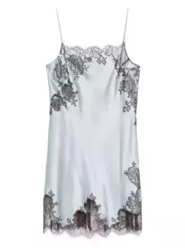 Атласное платье-комбинация Carine Gilson, синий